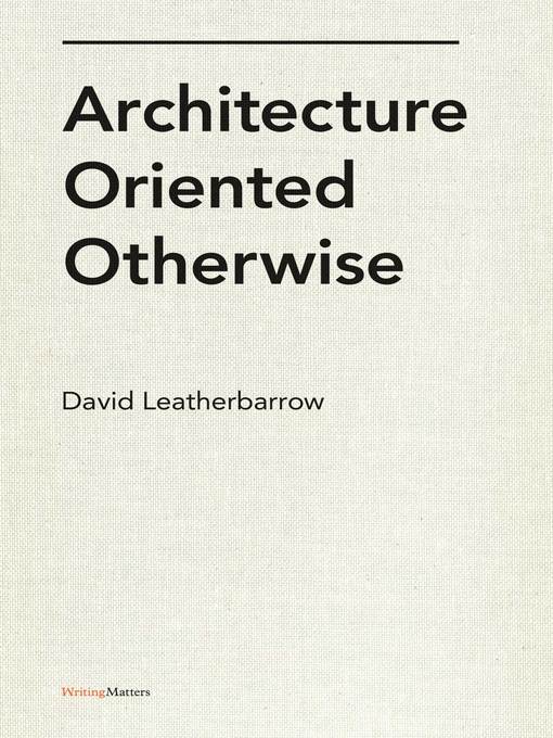 Cover image for Architecture Oriented Otherwise
